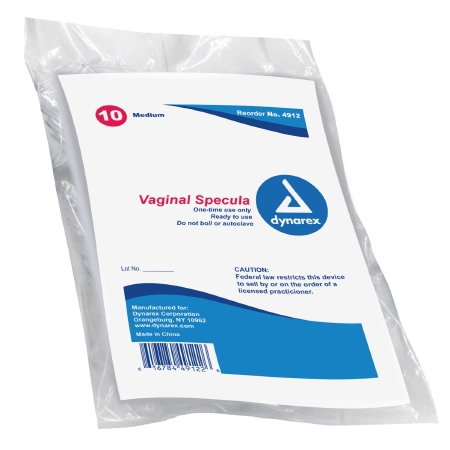 Speculum Vaginal dynarex® Graves NonSterile Office Grade Polystyrene Medium Double Blade Duckbill Disposable Without Light Source Capability (10/BG 10BG/CS) by Dynarex Corporation  ID 4912
